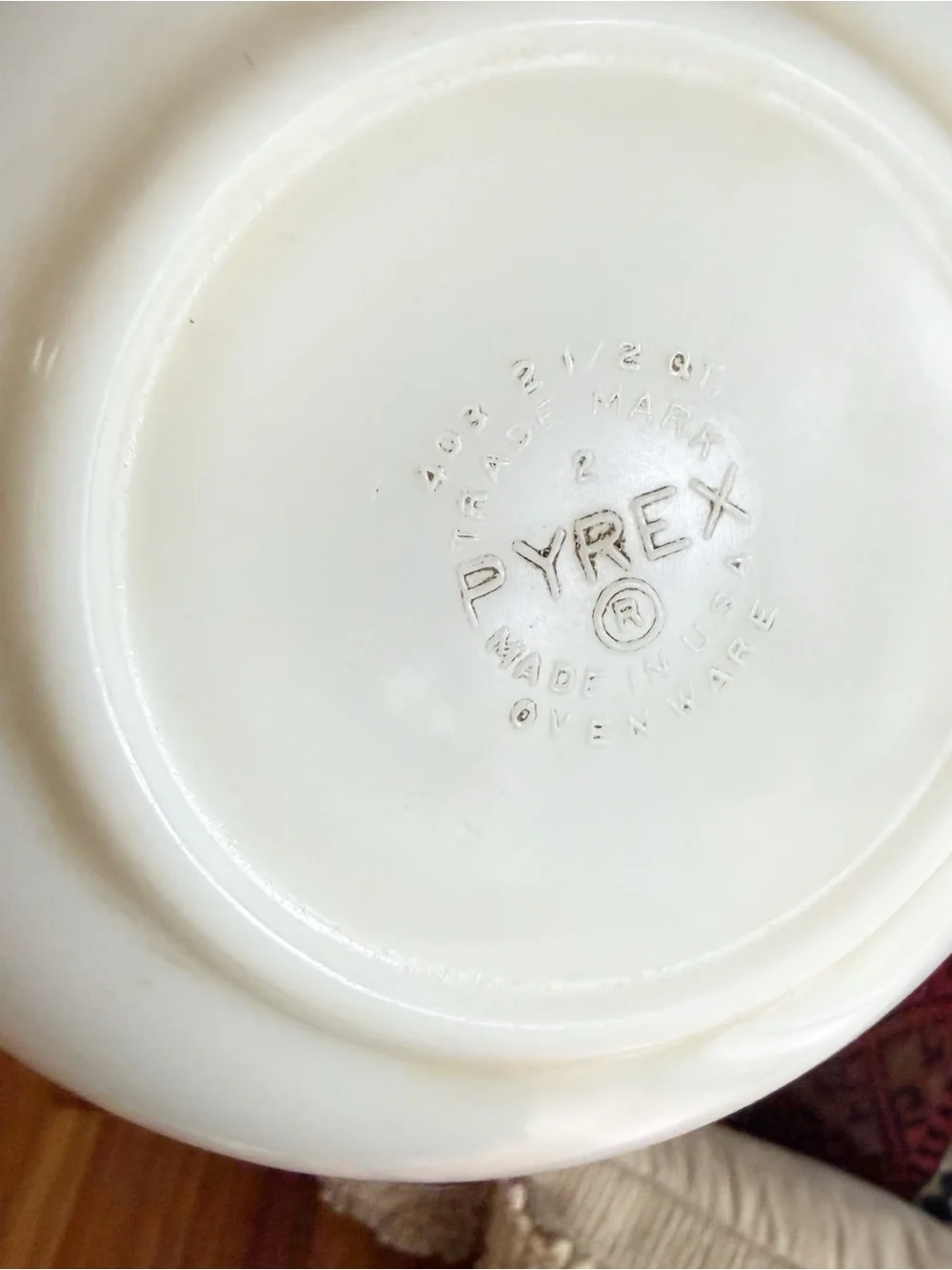 Vintage Pyrex Turquoise Butterprint 403 2.5 Quart Mixing Bowl Retro Farmhouse